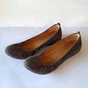 Nine West Grey Suede Flats Shoes Size 9.5